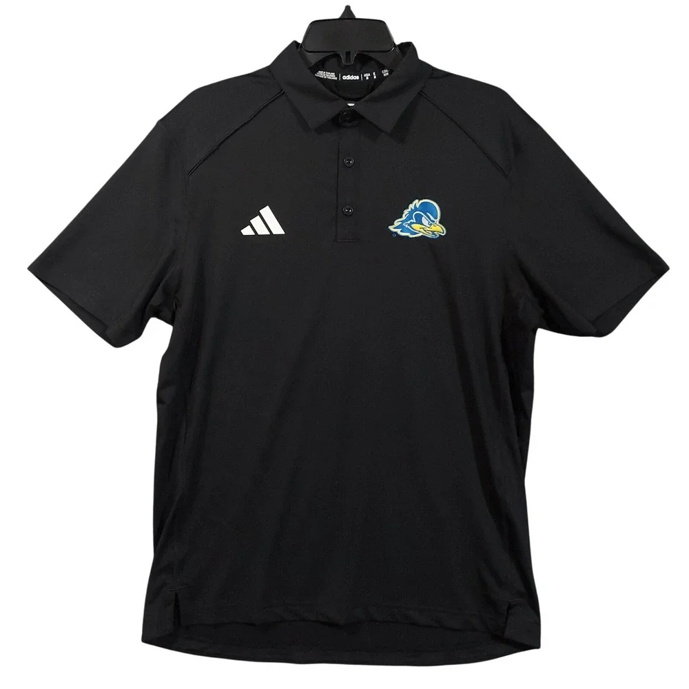 Adidas Shirt Mens Medium Black Blue Hens Polo Golf AEROREADY Moisture Wicking